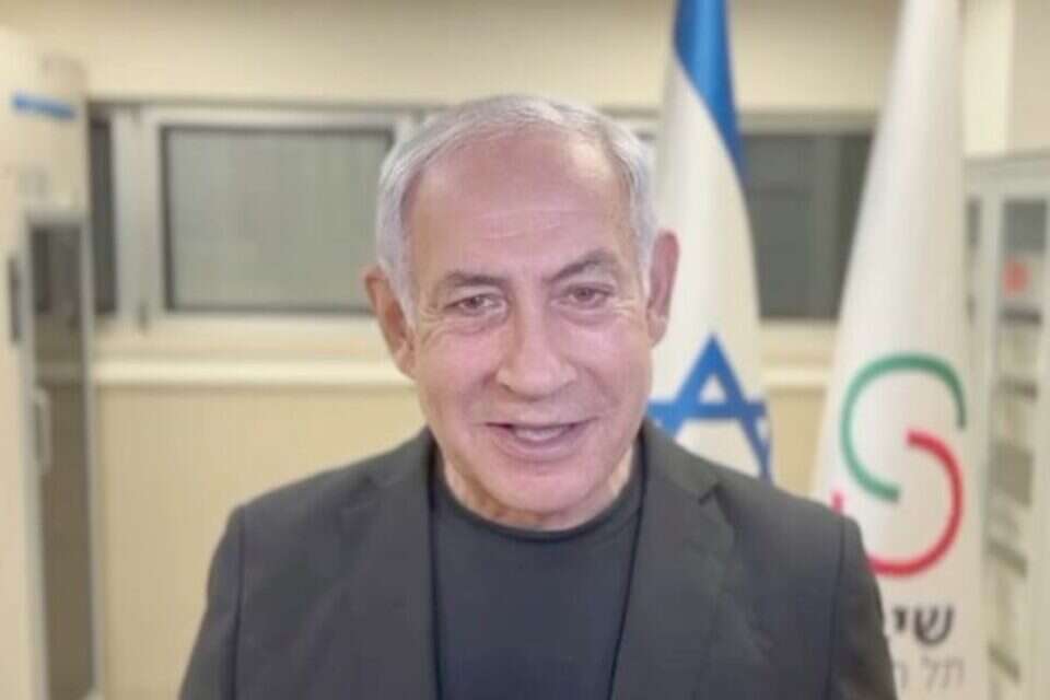 נתניהו בהודעתו אחרי האשפוז , ללא