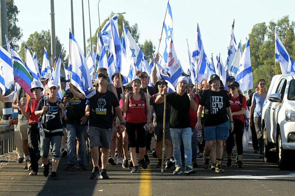 צעדת המחאה נגד הרפורמה המשפטית בדרך לירושלים , יוסי זליגר