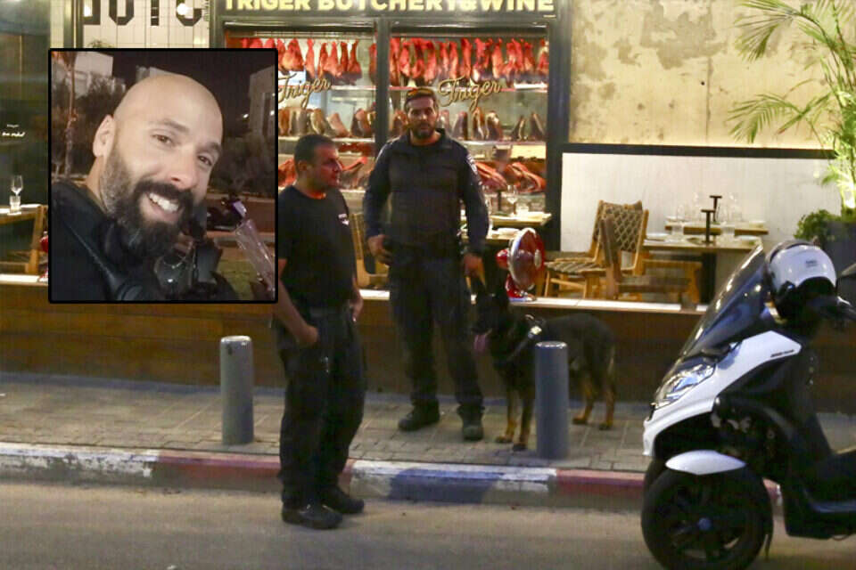 חן אמיר ז"ל על רקע זירת הפיגוע בנחלת בנימין