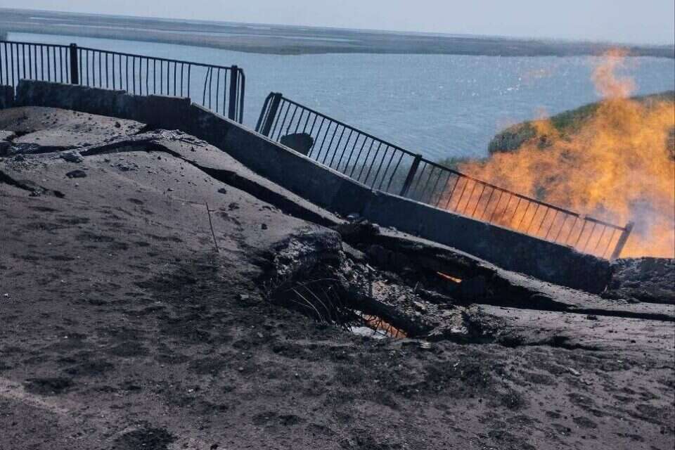 תקיפת גשר בחצי האי קרים , צילום: סוכנות הידיעות הרוסית טאס
