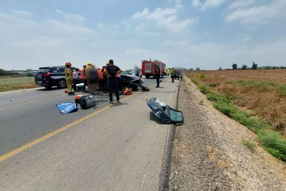 זירת התאונה סמוך לבאר טוביה