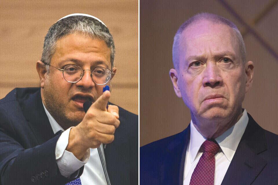 השר בן גביר והשר גלנט בעימות
