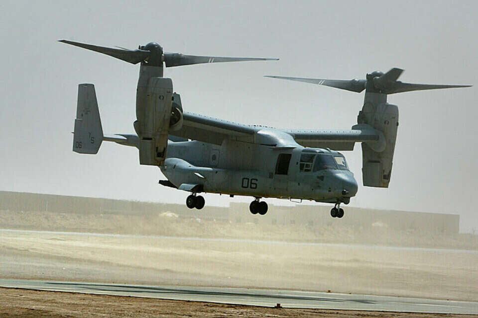 מסוק מדגם V-22 של חיל הנחתים האמריקני , GettyImages