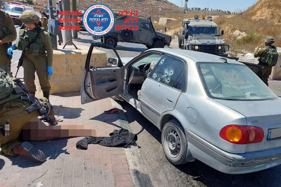 זירת הפיגוע בצומת בית חג"י , הצלה ללא גבולות