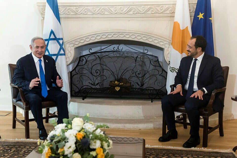 נתניהו בארמון הנשיאות בקפריסין ,