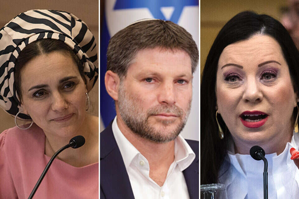ח"כ גוטליב, השר סמוטריץ' וח"כ סון הר מלך , אורן בן חקון ומארק ישראל סלם