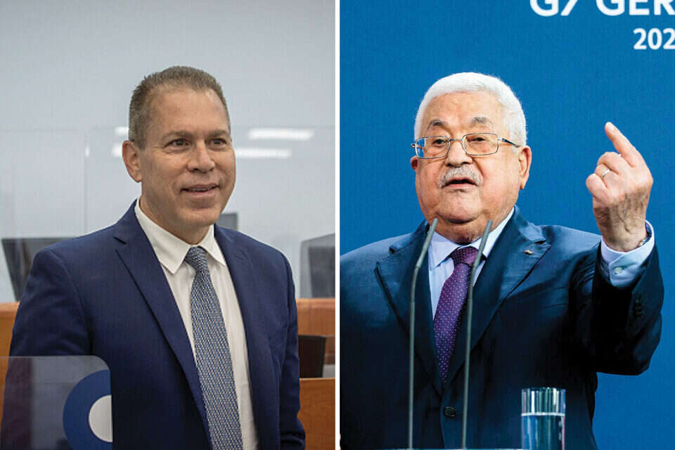 יו"ר הרשות אבו מאזן ושגריר ישראל באו"ם גלעד ארדן , אי.אף.פי, אורן-בן-חקון