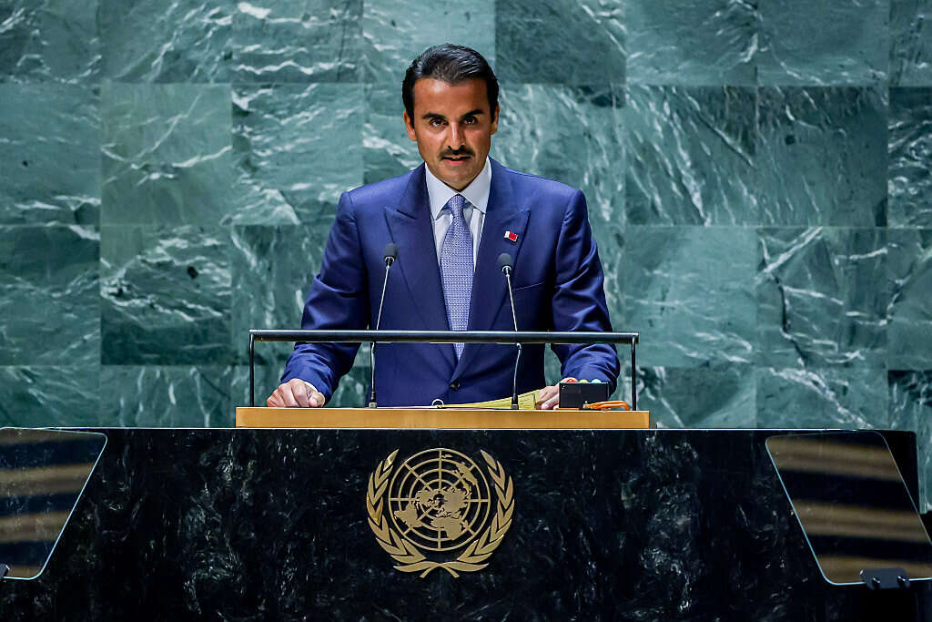 אמיר קטאר, שייח' תאמים בין אחמד אל תאני בנאומו באו"ם