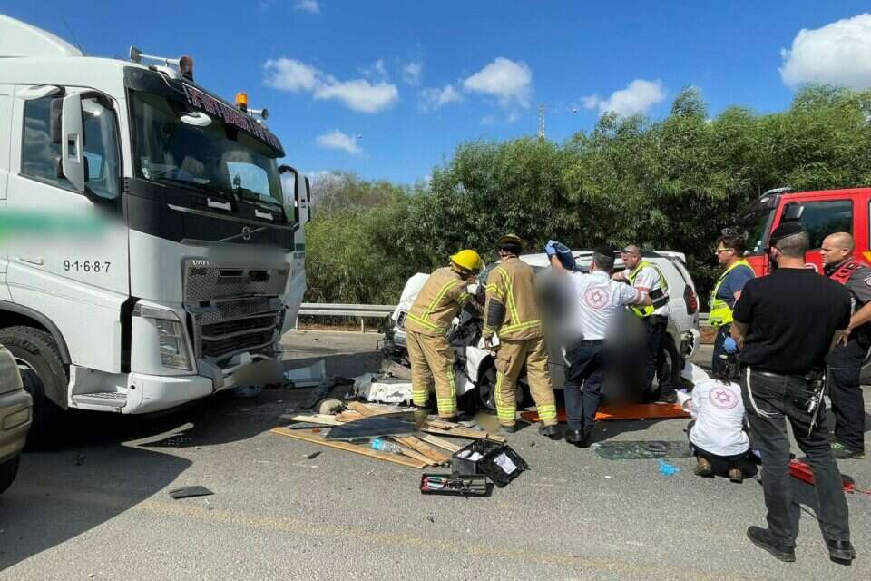 מקום התאונה, כביש 4311 לכיוון פלמחים , תיעוד מבצעי מד"א