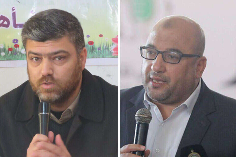 מימין: חבר הלשכה המדינית בחמאס ושר הכלכלה של ארגון הטרור , רשתות ערביות