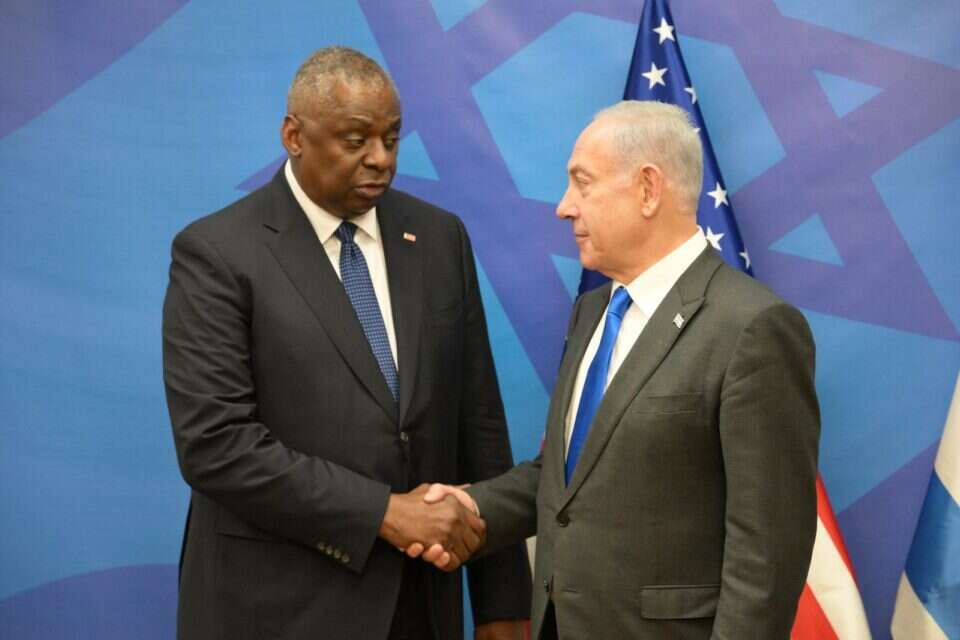 נתניהו ואוסטין לויד, בקריה בת"א (ארכיון) , עמוס בן גרשום/לע"מ
