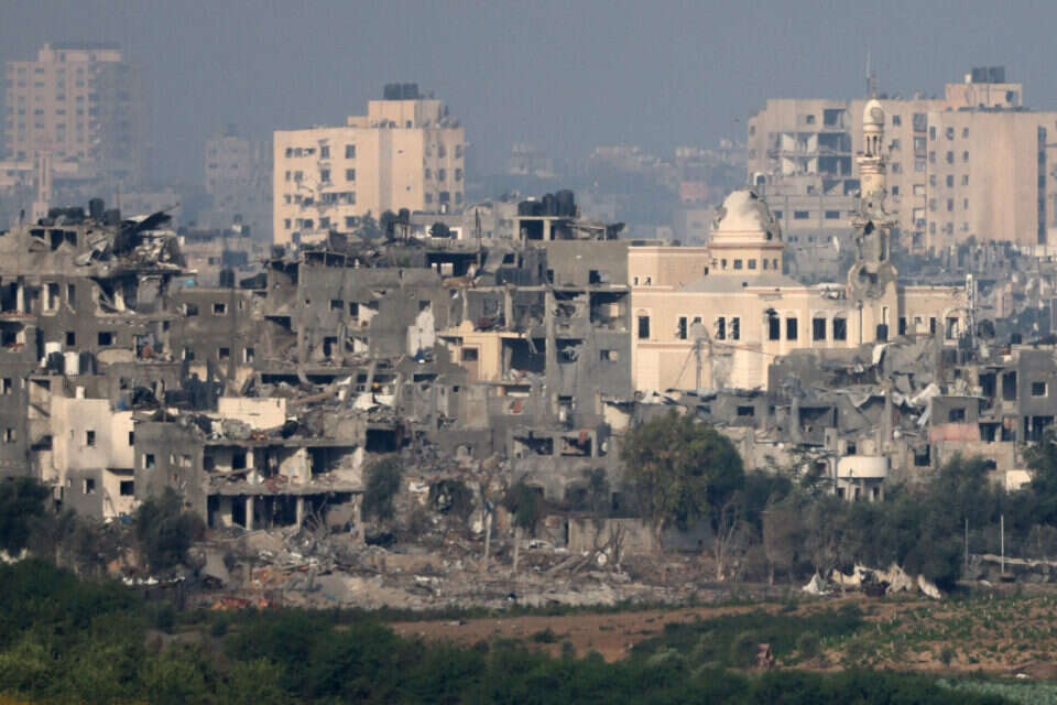 עשן ברצועת עזה לאחר תקיפת צה"ל , איי.אף.פי.
