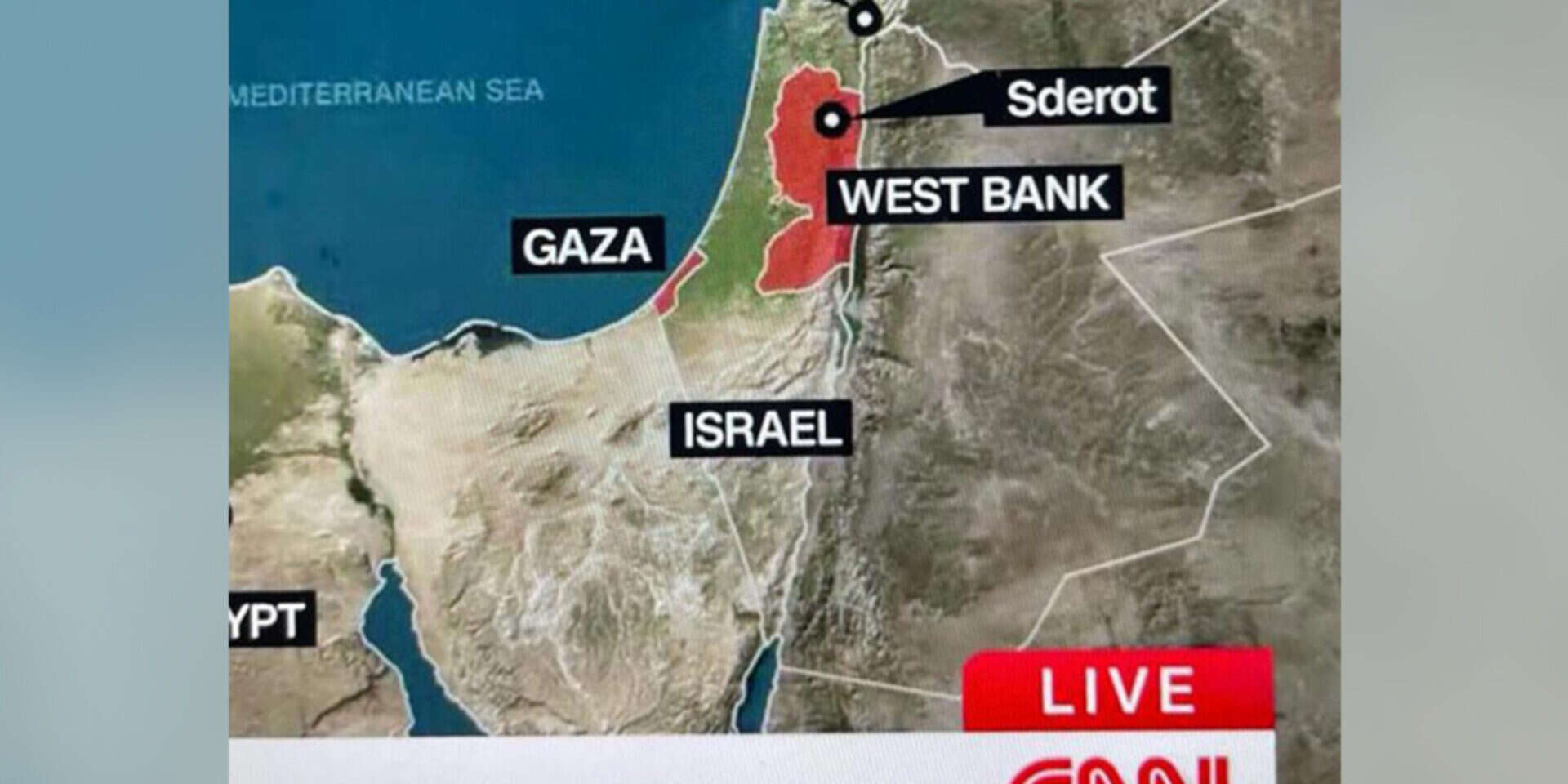 מביך: כך נראה מפת ישראל בשידור של CNN