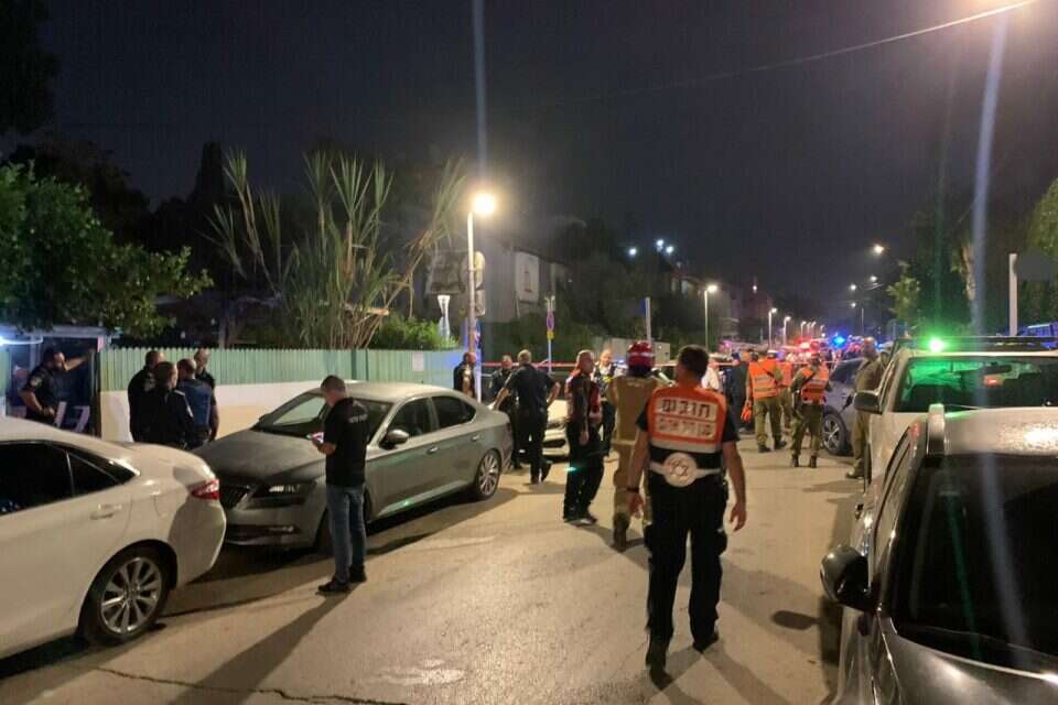 זירת הנפילה בקריית אונו, הערב