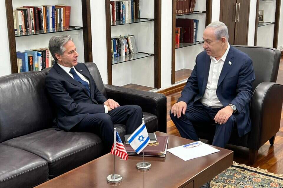 בלינקן בפגישתו עם ראש הממשלה בנימין נתניהו , עמוס בן גרשום /לע"מ