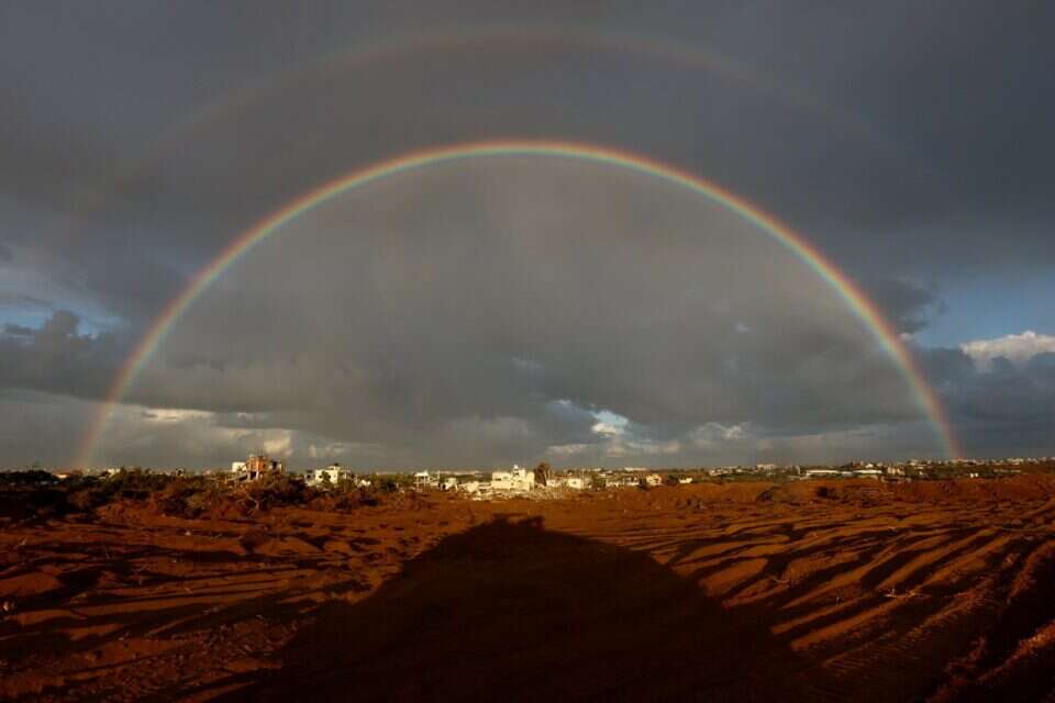 קשת ברקע העיר עזה , אורן כהן