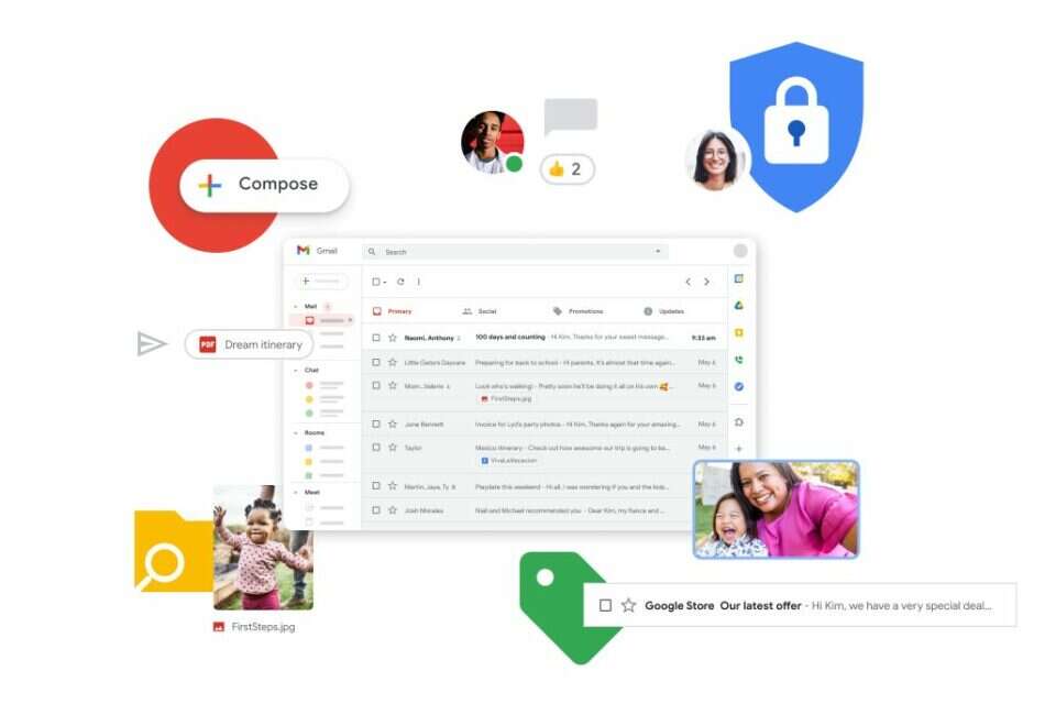 דף הבית של Gmail , גוגל, צילום מסך