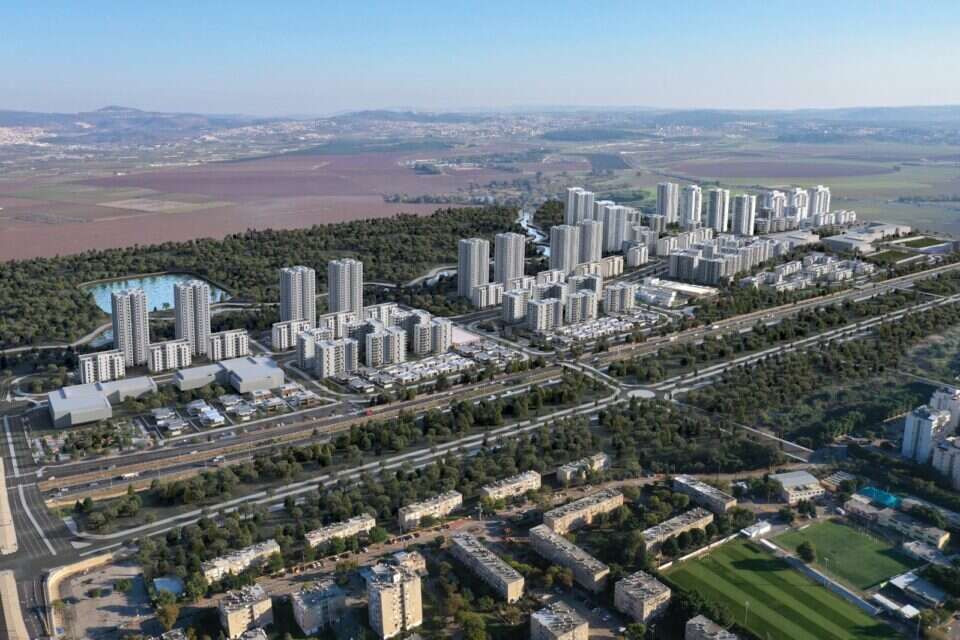 הדמיית שכונה PARK AFEKA , (הדמיה) : OLIN