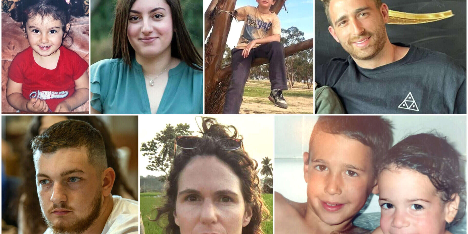 קולאז' תמונות חטופים , באדיבות המשפחות