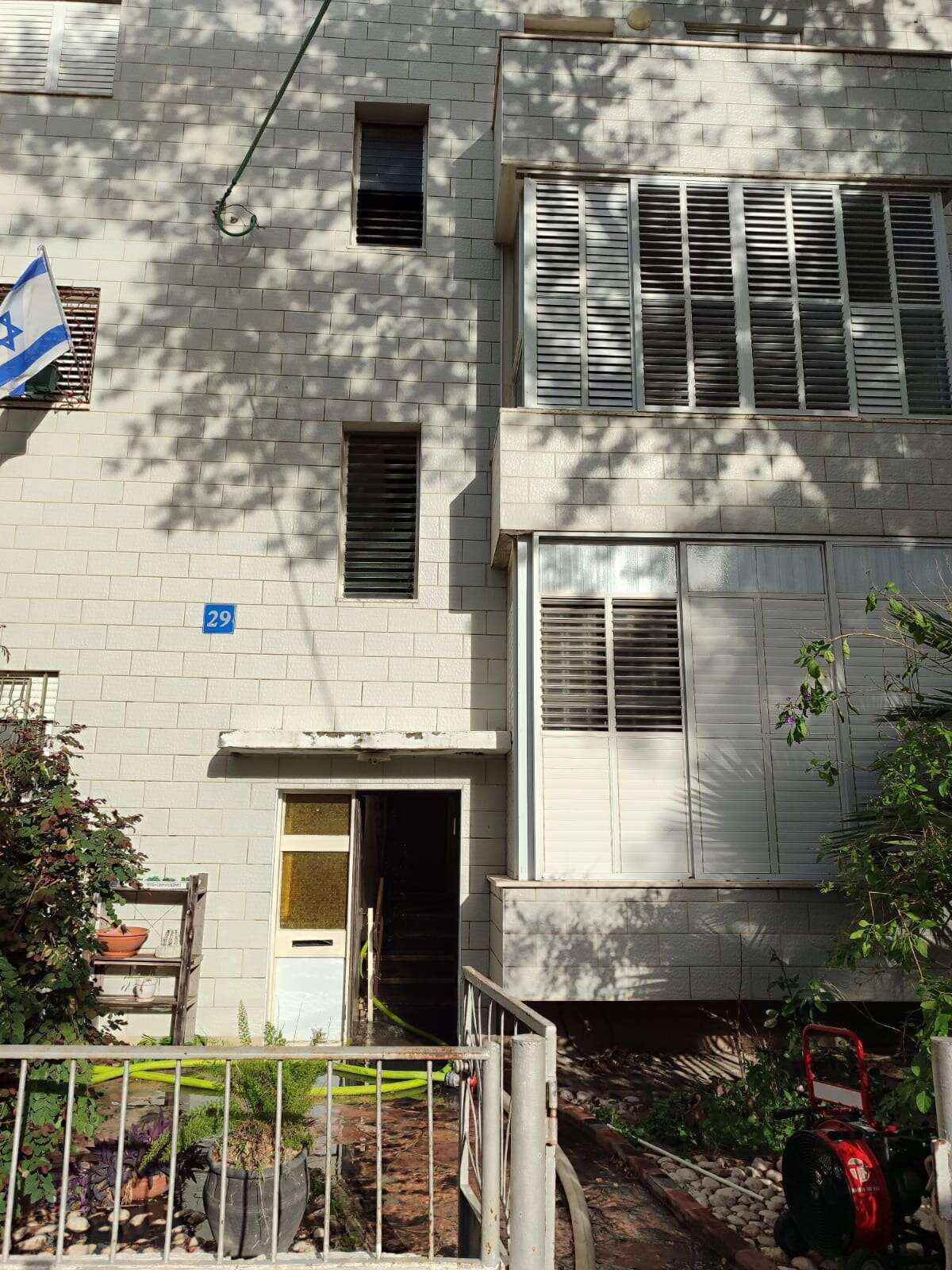 L'immeuble où l'appartement a été incendié à Netanya,