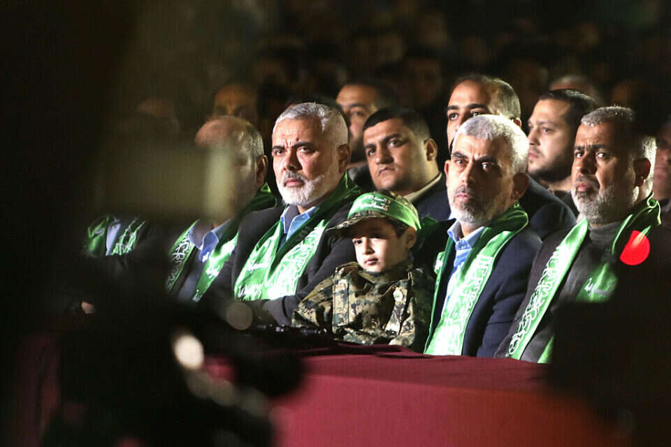 יחיא סינוואר ועיסמאיל הנייה (ארכיון) , AFP