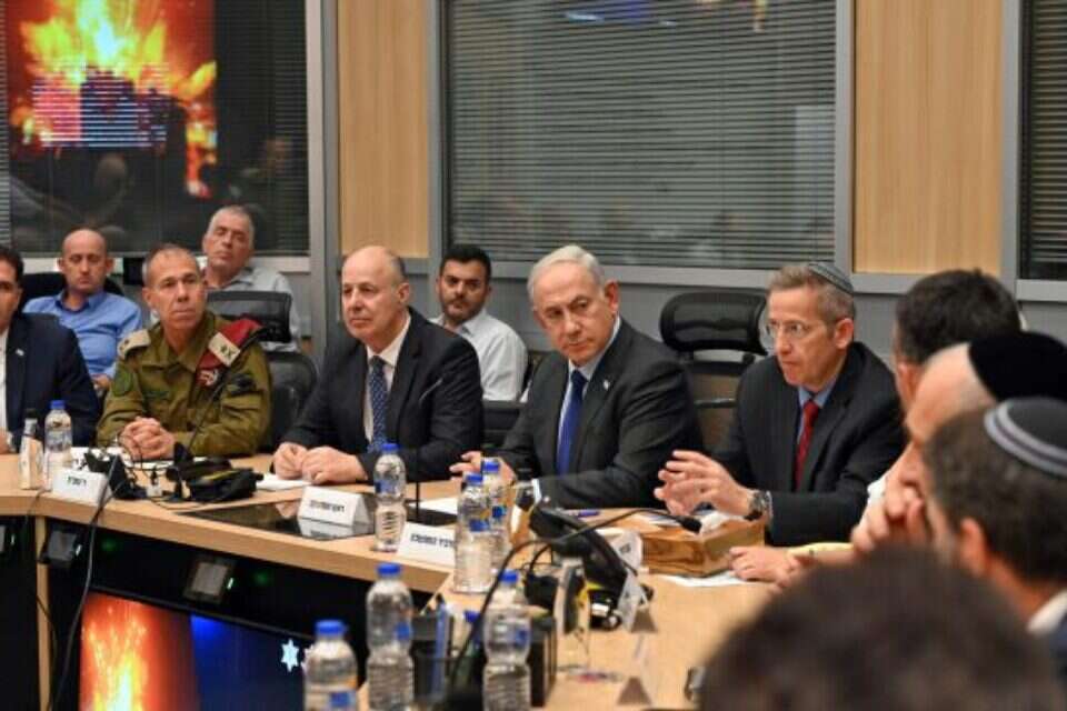 דיון הקבינט המדיני-ביטחוני בקריה בת"א (ארכיון) , חיים צח/לע"מ