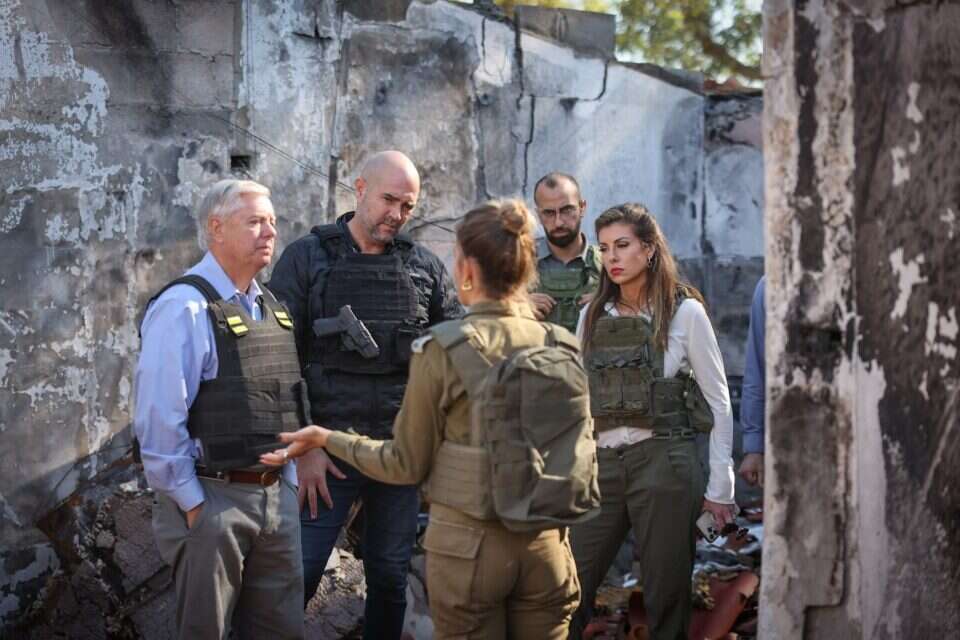 הסנטור לינדזי גרהאם בביקור בכפר עזה עם יו"ר הכנסת אמיר אוחנה , דוברות הכנסת – נועם מושקוביץ