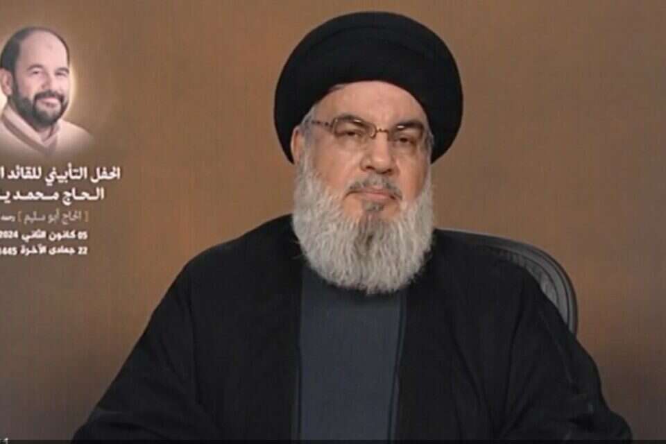 מזכ"ל חיזבאללה חסן נסראללה. המשך האש בצפון יציג מסר המסר של נחישות להמשיך לשבור את ביטחונו העצמי של נסראללה  , ללא קרדיט