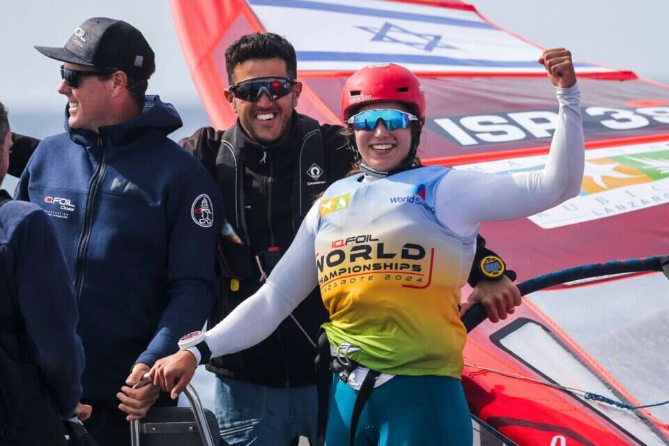 שרון קנטור ושחר צוברי בסיום. "היה לי כל כך כיף" , sailing energy