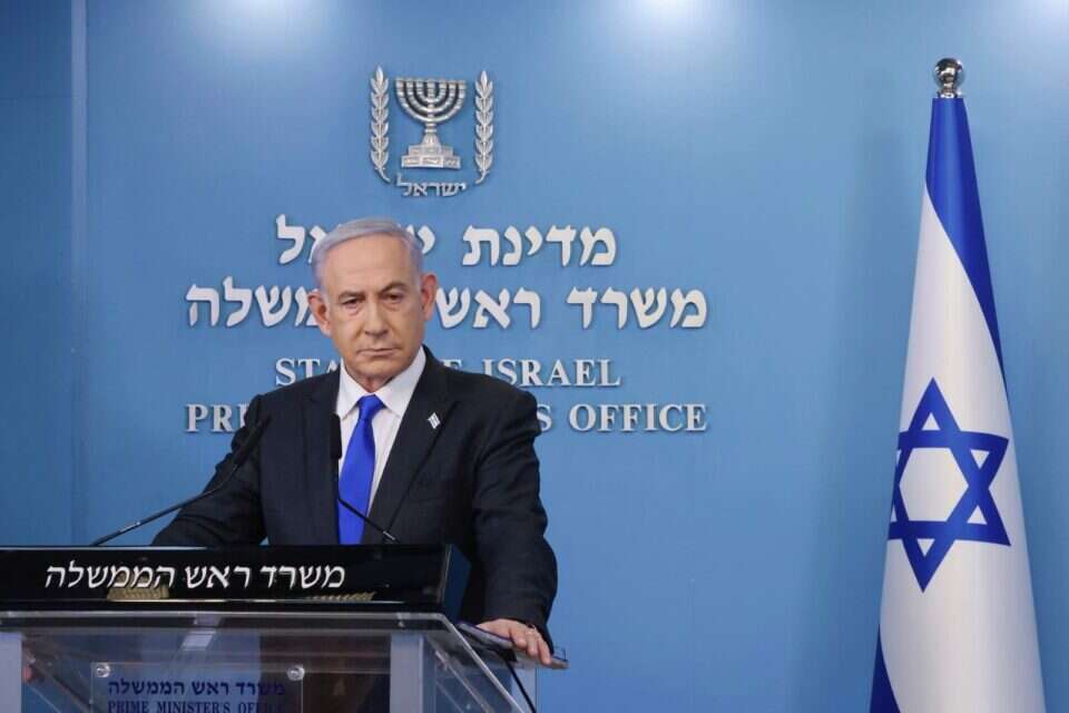 ראש הממשלה נתניהו במסיבת עיתונאים  , מארק ישראל סלם