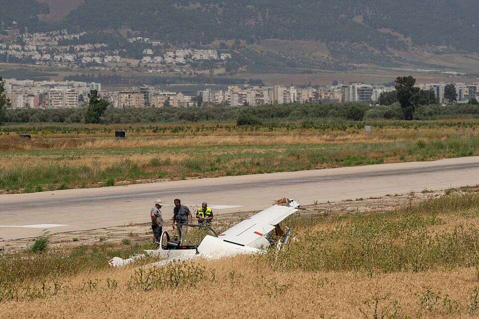התרסקות מטוס קל במנחת מגידו (ארכיון) , גיל אליהו ג'יני