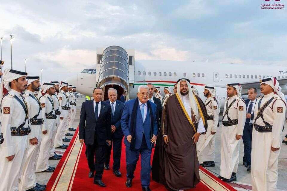 יו"ר הרשות הפלשתינית אבו מאזן בביקור קטאר , סוכנות הידיעות הקטארית