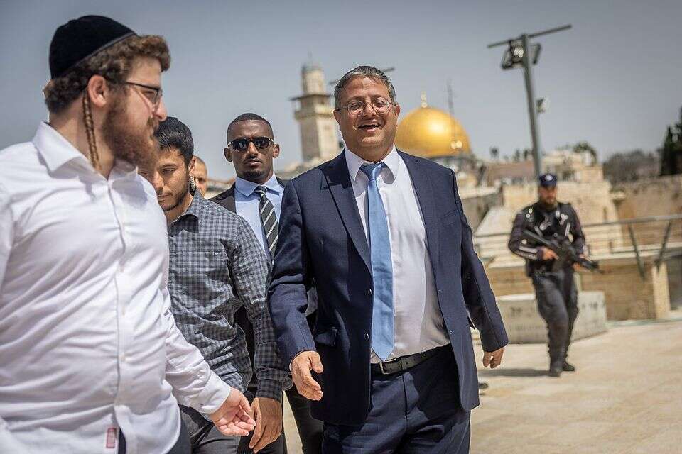השר לביטחון לאומי, איתמר בן גביר, בהר הבית , יונתן זינדל/פלאש90