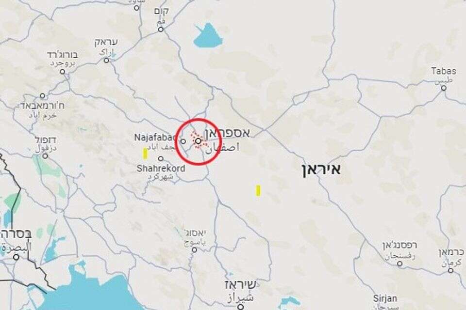 מפת התקיפה באיראן  , ללא קרדיט 
