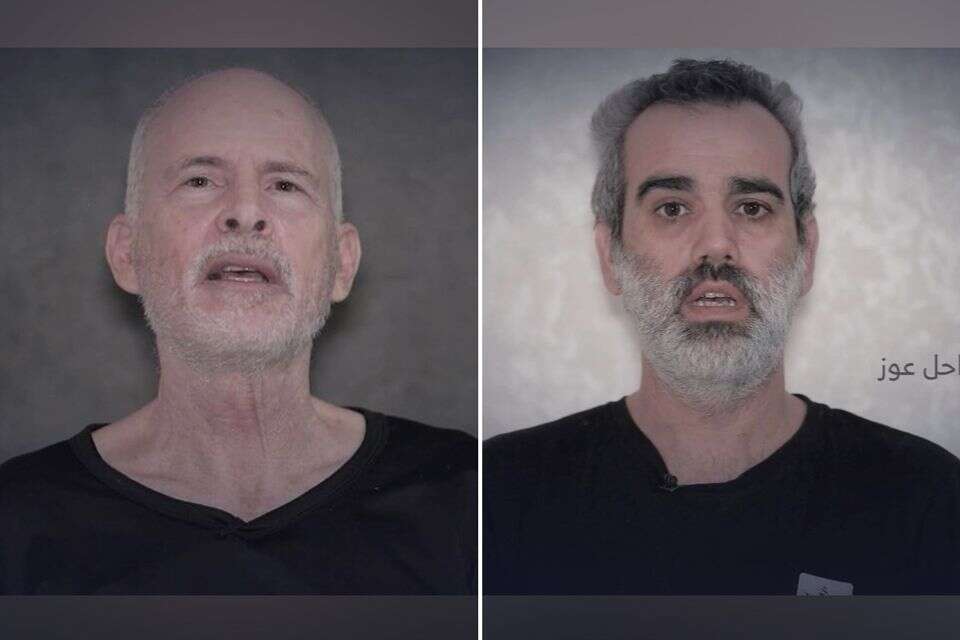 עמרי מירן וקית' סגל כפי שתועדו בסרטון חמאס , ללא