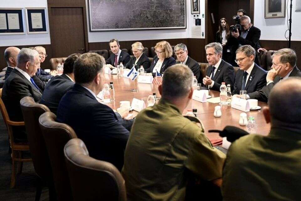 נתניהו בפגישה נרחבת עם בלינקן ובכירים אמריקנים , שגרירות ארה"ב