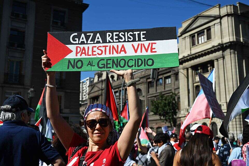 הפגנות נגד ישראל בבירה סנטיאגו (ארכיון) , איי.אף.פי