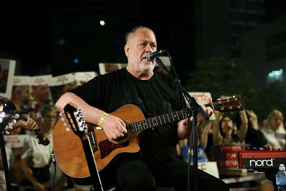 יהודה פוליקר בעצרת תמיכה במשפחות החטופים בתל אביב 04.11.2023 , גדעון מרקוביץ'