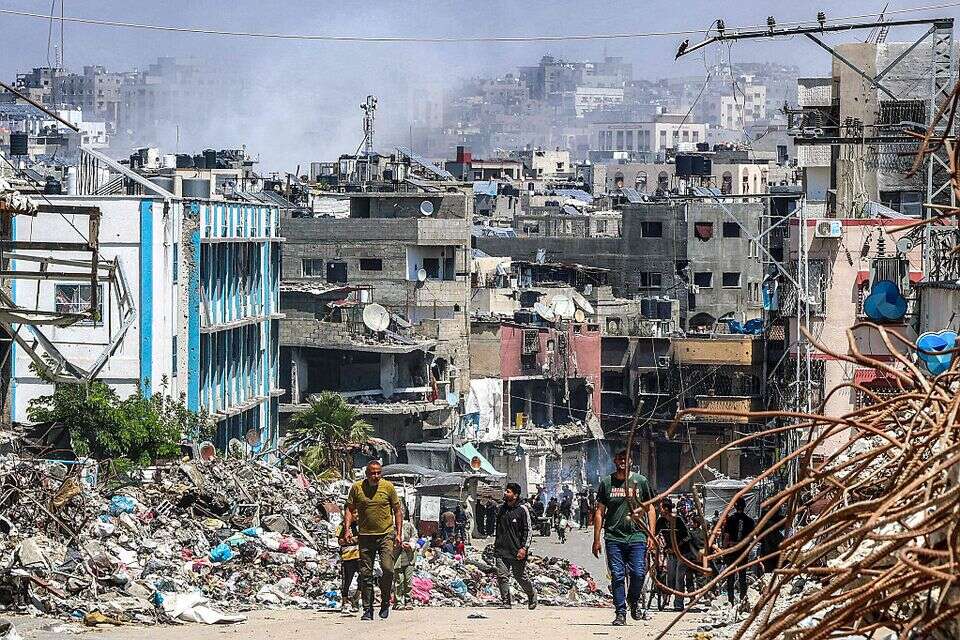 ההרס ברצועה אחרי הפצצות צה"ל בג'בליה , אי.אף.פי