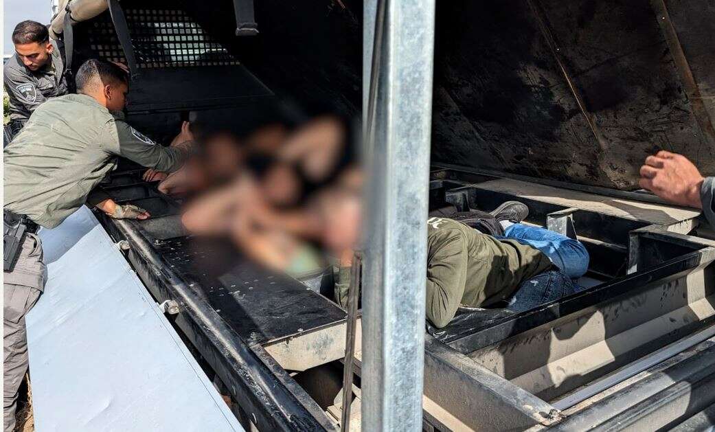 ניסו להימלט מתחת למשאית: לוחמי מג"ב עצרו תשעה שוהים בלתי חוקיים