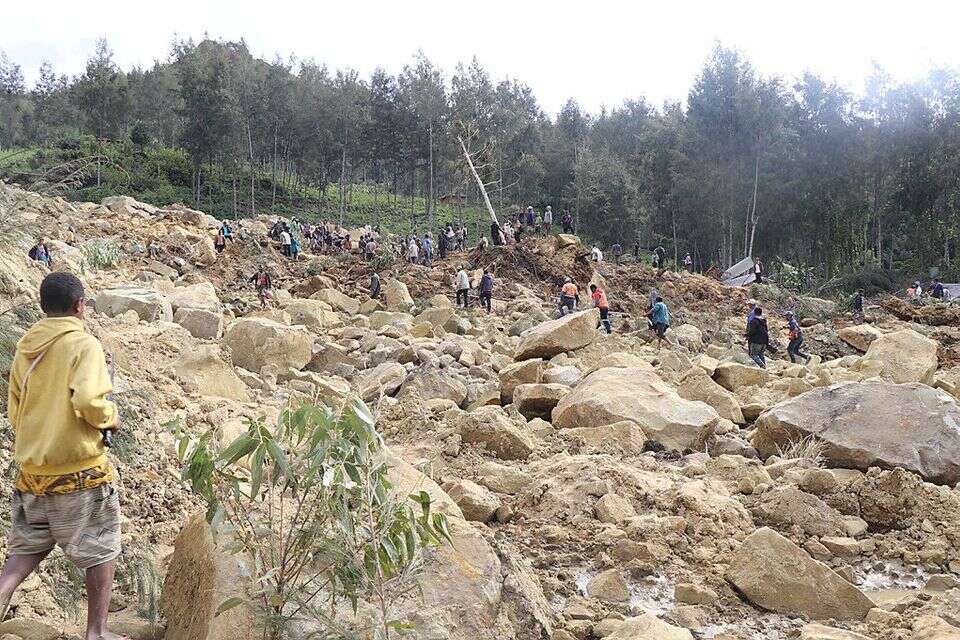 זירת אסון מפולת הבוץ בפפואה גינאה החדשה , רויטרס