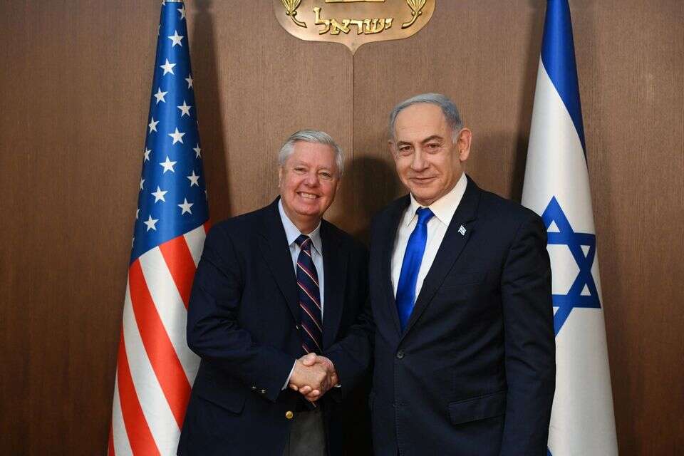 נתניהו והסנאטור לינדזי גרהאם , חיים צח / לע״מ