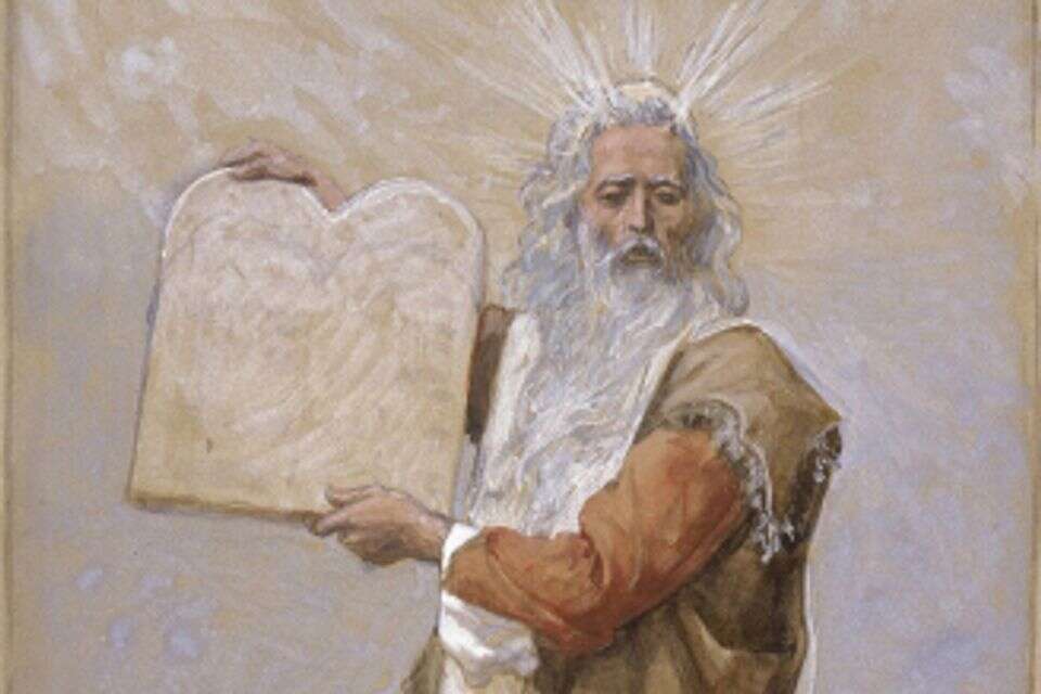 ניתוץ פסילים כמשימה נצחית. משה והלוחות מאת הצייר הצרפתי־בריטי ג'יימס טיסו (Tissot), סוף המאה ה־19 , .