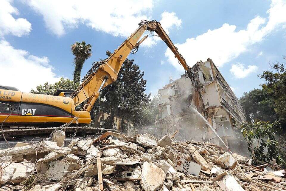 עבודות בפרויקט תמ"א 38 בתל אביב צילום
, ארכיון: גדעון מרקוביץ'