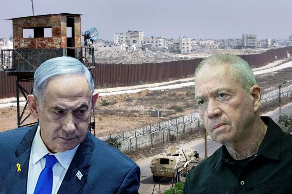 גלנט ונתניהו על רקע ציר פילדלפי  , .