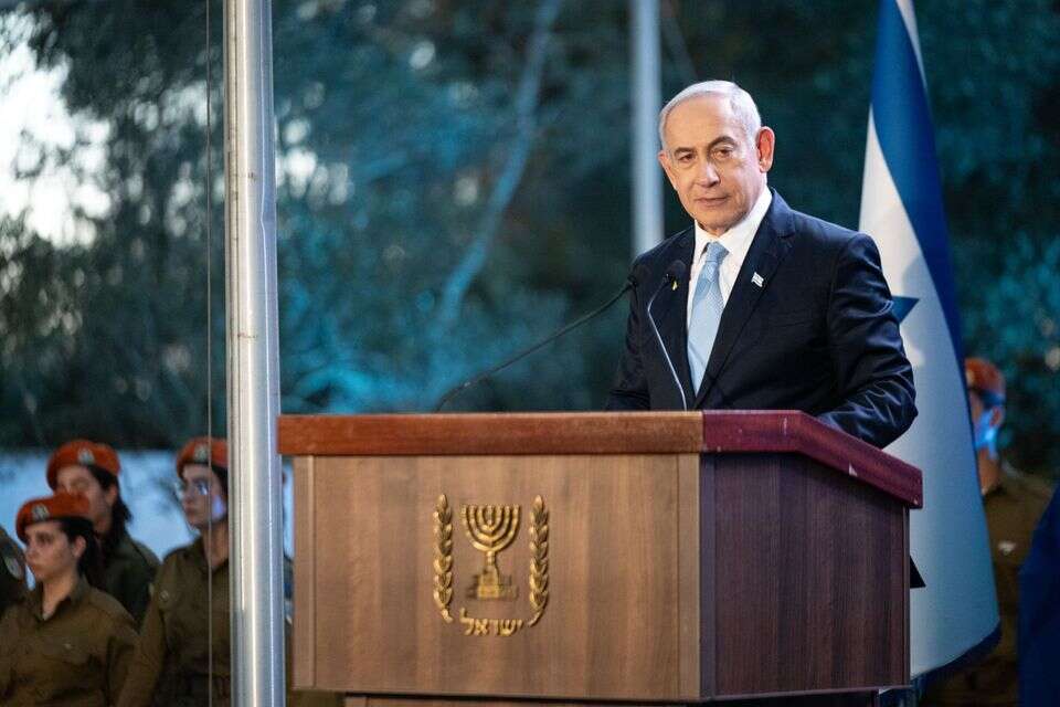 רה"מ נתניהו באזכרה הממלכתית לזאב ז'בוטינסקי , נעמה גרינבאום/"הארץ"