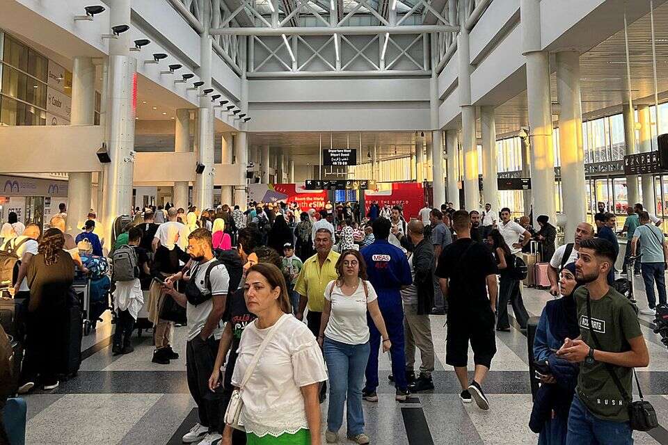 מפחדים להיתקע בלבנון. נמל התעופה הבינלאומי בביירות , רויטרס