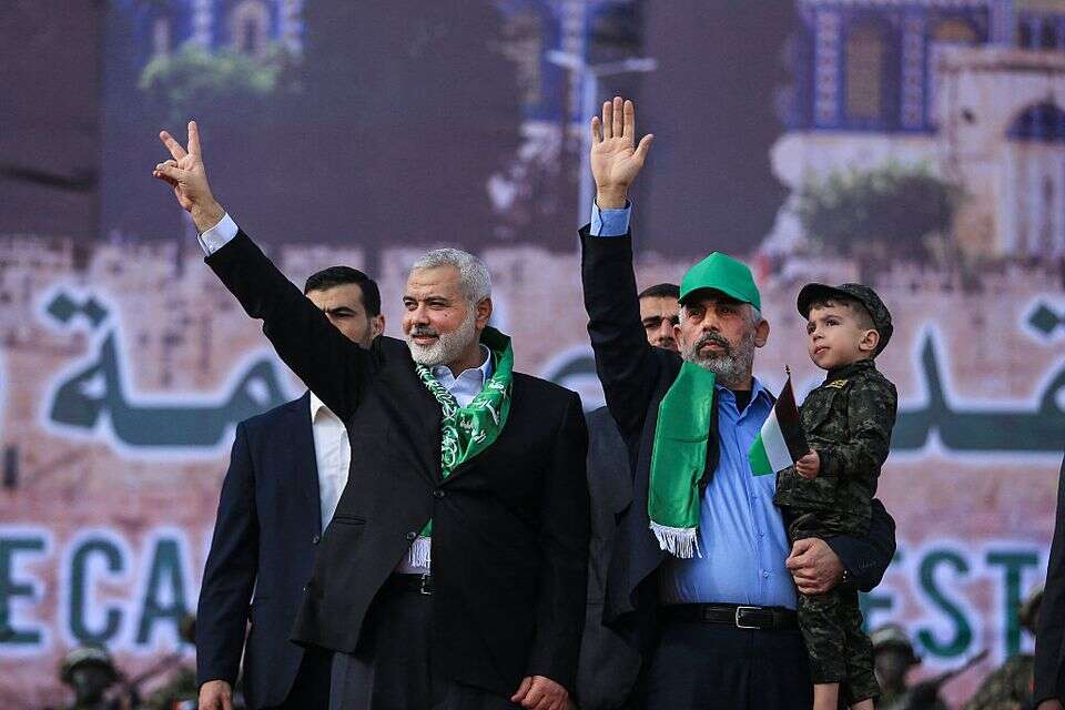 סינוואר והנייה בעזה (ארכיון) , AFP