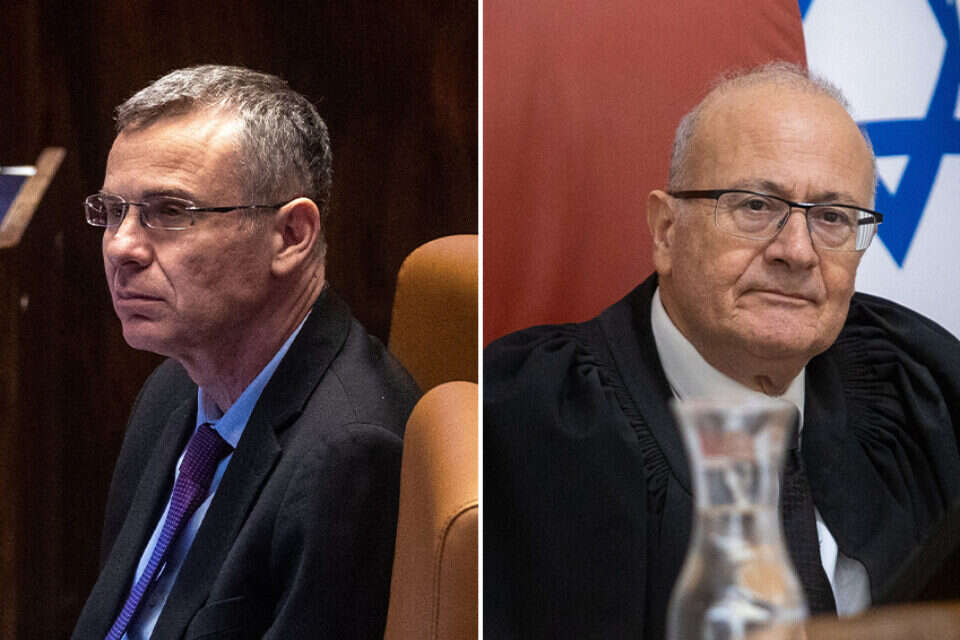 השופט אלרון ושר המשפטים יריב לוין , אורן בן חקון