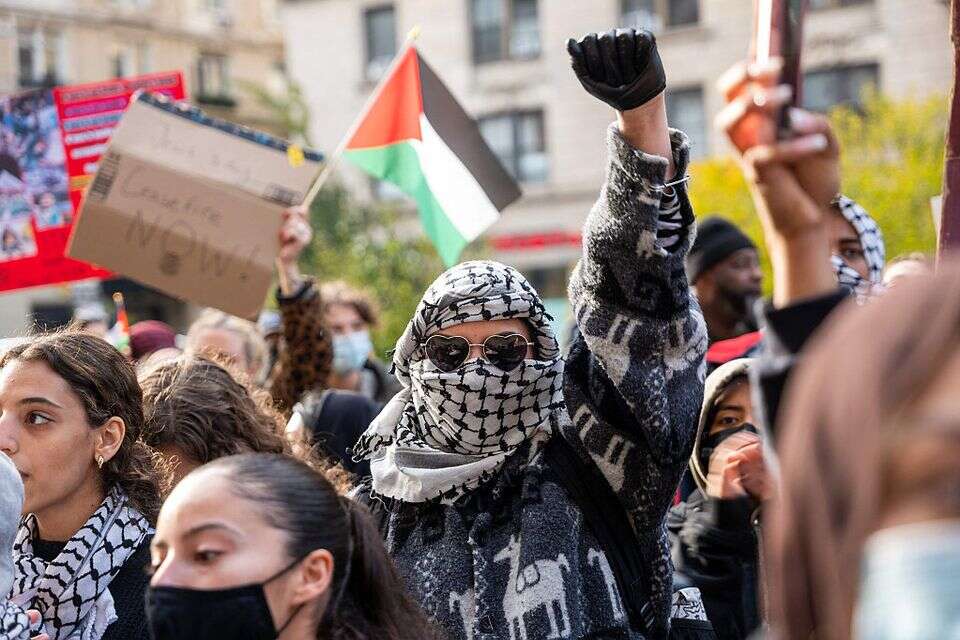 הפגנה פרו-פלשתינית באוניברסיטת קולומביה (ארכיון) , GettyImages